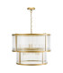 Bianka 6 Light Ceiling Pendant Satin Bronze and Ribbed Glass-3