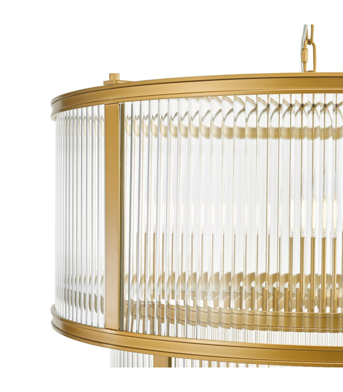 Bianka 6 Light Ceiling Pendant Satin Bronze and Ribbed Glass-4