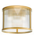 Bianka 3 Light Flush Satin Bronze and Ribbed Glass-1