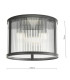 Bianka 3 Light Flush Matt Black and Ribbed Glass-2