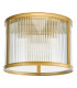 Bianka 3 Light Flush Satin Bronze and Ribbed Glass-3