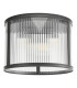 Bianka 3 Light Flush Matt Black and Ribbed Glass-3