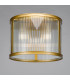 Bianka 3 Light Flush Satin Bronze and Ribbed Glass-5