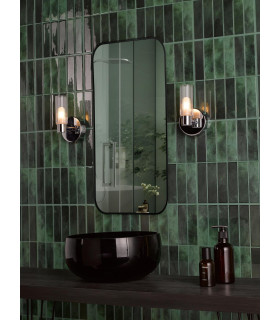 Bolton Bathroom Wall Light Polished Chrome and Ribbed Glass IP44-2
