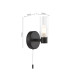 Bolton Bathroom Wall Light Matt Black and Ribbed Glass IP44-4
