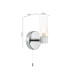 Bolton Bathroom Wall Light Polished Chrome and Ribbed Glass IP44-4