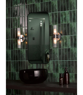 Bolton Bathroom Wall Light Polished Chrome and Ribbed Glass IP44-2