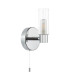 Bolton Bathroom Wall Light Polished Chrome and Ribbed Glass IP44-5