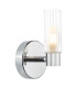 Bolton Bathroom Wall Light Polished Chrome and Ribbed Glass IP44-6