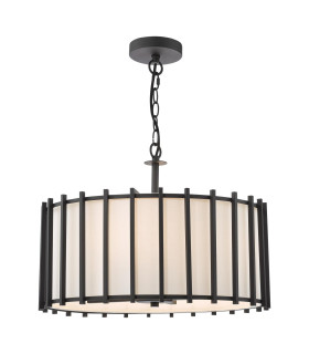 Cagliari 4 Light Ceiling Pendant Matt Black With Shade-1