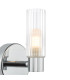 Bolton Bathroom Wall Light Polished Chrome and Ribbed Glass IP44-7