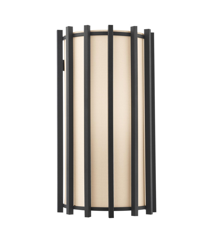 Cagliari Wall Light Matt Black With Ivory Shade-1