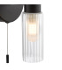 Bolton Bathroom Wall Light Matt Black and Ribbed Glass IP44-7