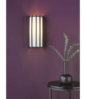 Cagliari Wall Light Matt Black With Ivory Shade-2