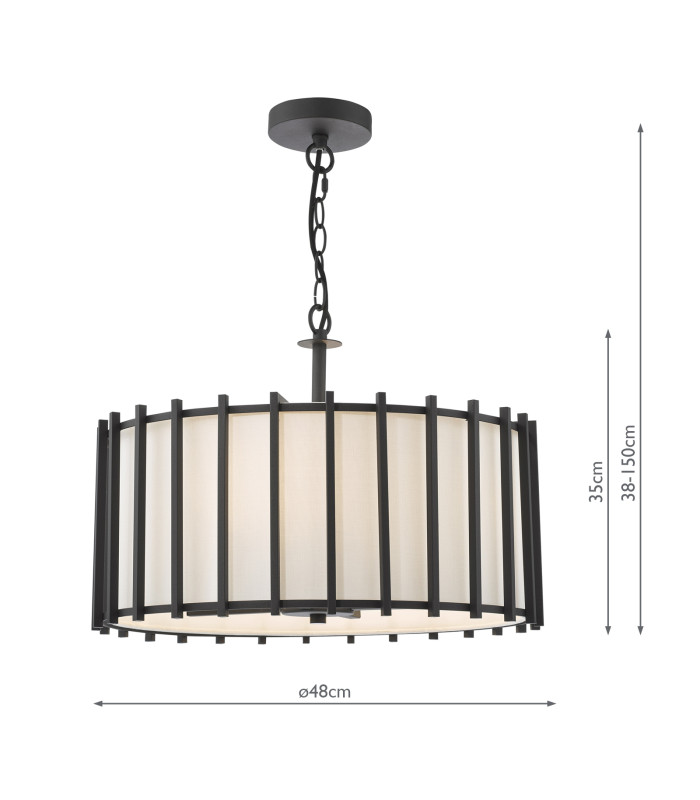 Cagliari 4 Light Ceiling Pendant Matt Black With Shade-4
