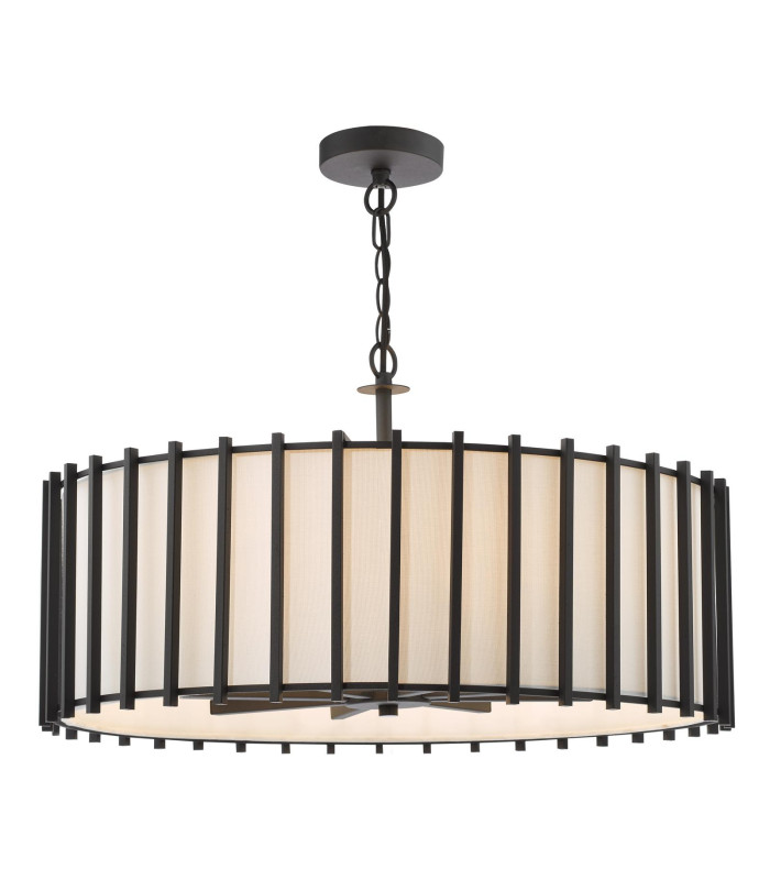 Cagliari 8 Light Ceiling Pendant Matt Black With Shade-1