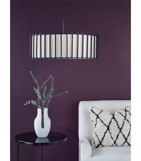 Cagliari 8 Light Ceiling Pendant Matt Black With Shade-2