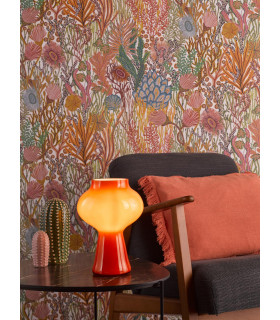 Chrissy Table Lamp Orange Art Glass-2