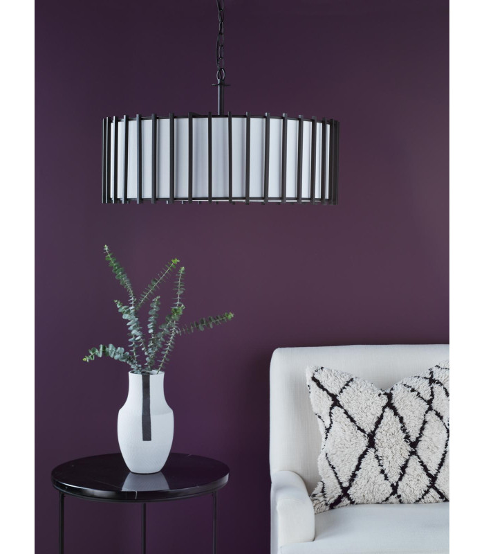 Cagliari 8 Light Ceiling Pendant Matt Black With Shade-3