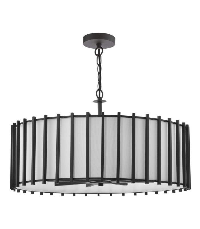 Cagliari 8 Light Ceiling Pendant Matt Black With Shade-5