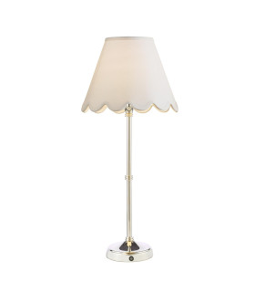 Dahl Rechargeable Table Lamp Polished Nickel With Shade LED-1