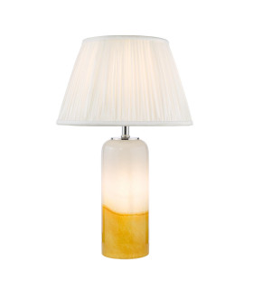 Deandra Table Lamp Yellow and White Art Glass With Shade-1