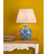 Dakari Table Lamp Blue Ceramic and Antique Brass With Shade-2