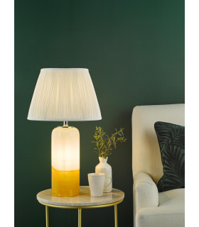 Deandra Table Lamp Yellow and White Art Glass With Shade-2