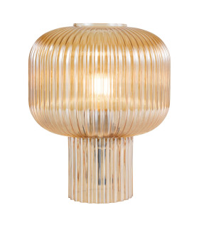 Demarius Table Lamp Amber Ribbed Glass-1