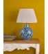 Dakari Table Lamp Blue Ceramic and Antique Brass With Shade-3