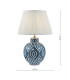 Dakari Table Lamp Blue Ceramic and Antique Brass With Shade-4
