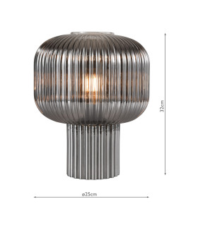 Demarius Table Lamp Smoked Ribbed Glass-2