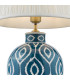 Dakari Table Lamp Blue Ceramic and Antique Brass With Shade-6
