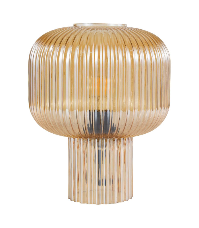 Demarius Table Lamp Amber Ribbed Glass-5