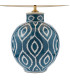 Dakari Table Lamp Blue Ceramic and Antique Brass With Shade-7