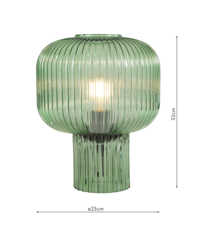 Demarius Table Lamp Green Ribbed Glass-2