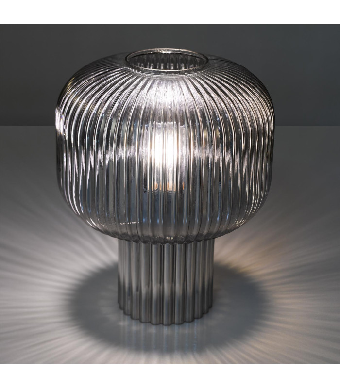 Demarius Table Lamp Smoked Ribbed Glass-6