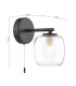 Edaline Bathroom Wall Light Matt Black and Glass IP44-4