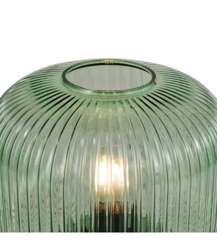 Demarius Table Lamp Green Ribbed Glass-4