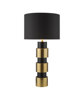 Elwyn Table Lamp Satin Gold and Satin Black With Shade-1
