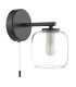 Edaline Bathroom Wall Light Matt Black and Glass IP44-5