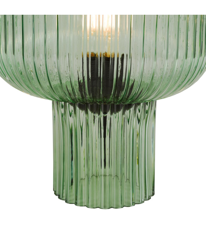 Demarius Table Lamp Green Ribbed Glass-5