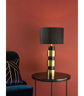 Elwyn Table Lamp Satin Gold and Satin Black With Shade-2