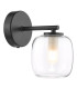 Edaline Bathroom Wall Light Matt Black and Glass IP44-6