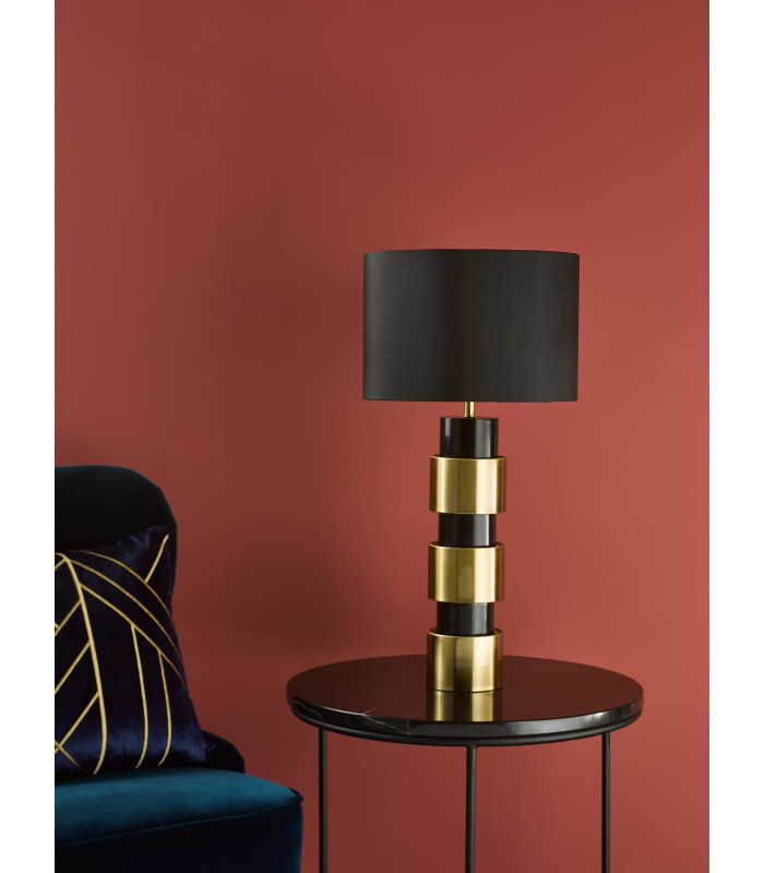 Elwyn Table Lamp Satin Gold and Satin Black With Shade-3