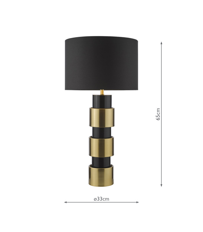 Elwyn Table Lamp Satin Gold and Satin Black With Shade-4