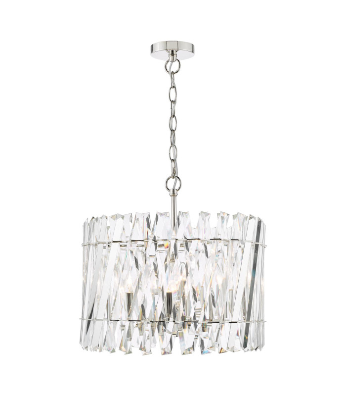 Entwine 6 Light Ceiling Pendant Polished Nickel and Crystal-1