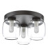 Edaline 3 Light Bathroom Flush Light Matt Black and Glass IP44-5