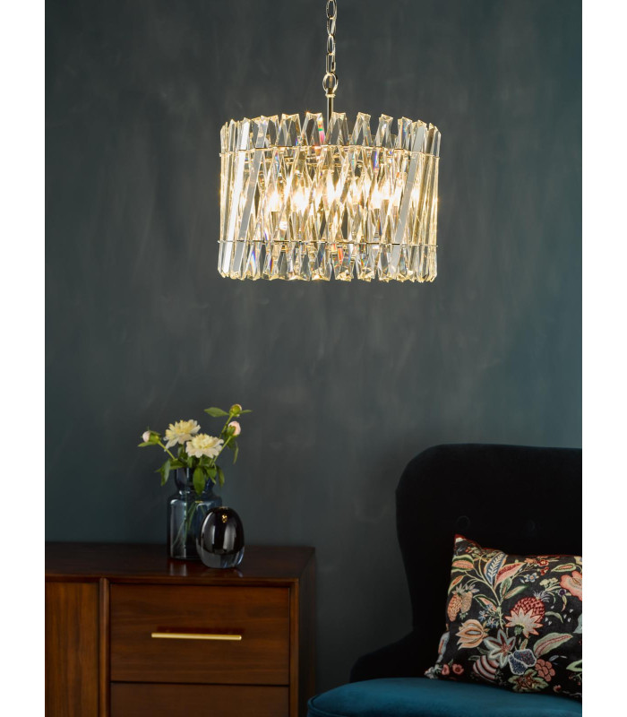 Entwine 6 Light Ceiling Pendant Polished Nickel and Crystal-2