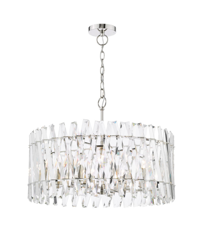 Entwine 8 Light Ceiling Pendant Polished Nickel and Crystal-1